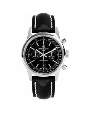 Breitling Transocean Chronograph 38, Schwarzes Zifferblatt