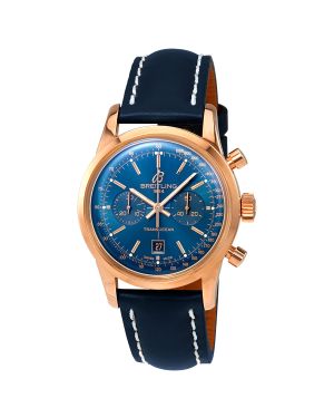 Breitling Transocean Chronograph 38 Blau 18k Roségold