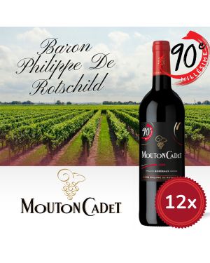 Set 12 bouteilles Mouton Cadet Rothschild 2020 Édition 90ans