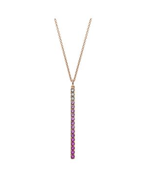 Collier Wassner Rainbow Cascade - 45cm, RG750, Saphirs roses, Diamants