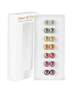 Set of 7 Pairs of Earrings Ernst Stein Rainbow Pearl