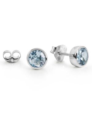 1 pair of stud earrings Ernst Stein Round 7mm Topaz blue treated